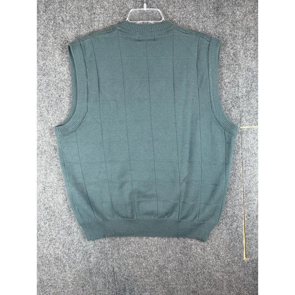 Vintage Titleist by Corbin Wool Blend Mens L Green V-Neck Sweater Vest Golf